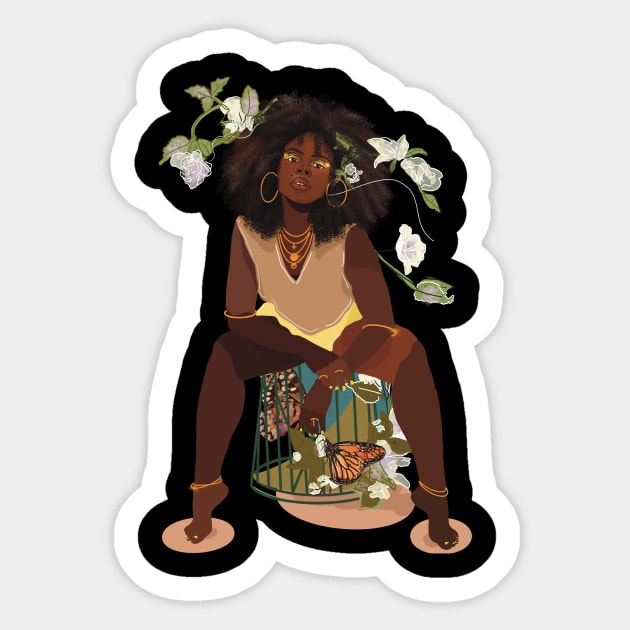 Afro girl Sticker by Brooke Danaher Art 